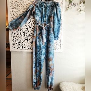 KIKI HARPER TIE DYE OFF SHOULDERS OVERALL SIZE XL